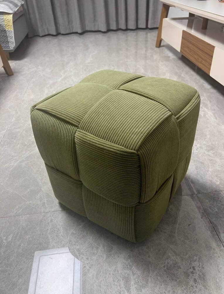 สตูลผ้าลูกฟูก MY DOLLS HOUSE COZY CUBE 38 ซม. สีเขียวใบชา